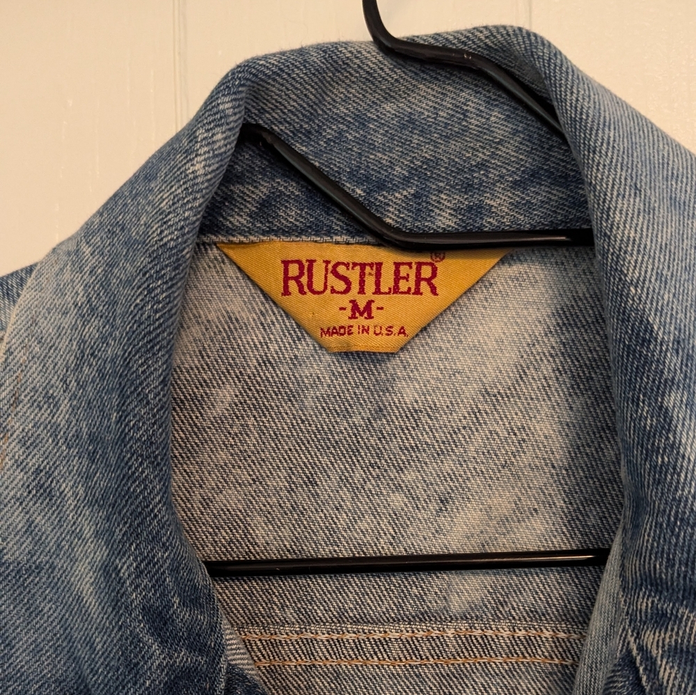 Vintage rustler acid wash denim jacket - Picture 2 of 6